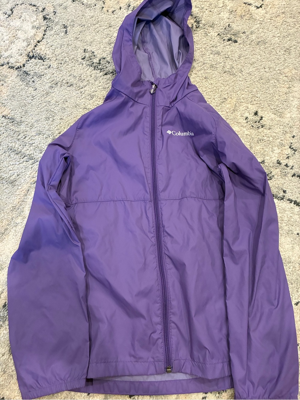 Columbia Girls' Purple Hooded Windbreaker Jacket